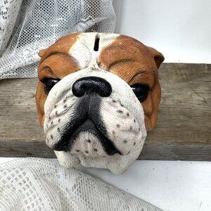 RARE 2003 SWIBCO BULLDOG HEAD PIGGY BANK 4' BY 4"